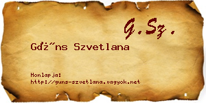 Güns Szvetlana névjegykártya